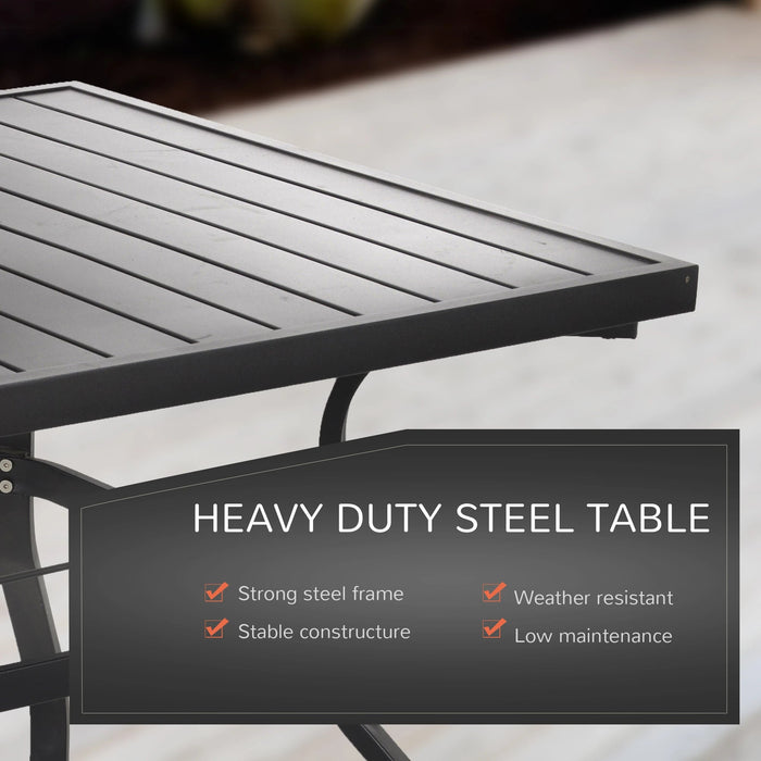 Pending - Aosom Outsunny 5Pc Patio Garden Table Set Outdoor Furniture Dining Set W/ Metal Slat Finish and 1.75" Umbrella Hole For Backyard Porch, Grey