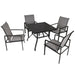 Pending - Aosom Outsunny 5Pc Patio Garden Table Set Outdoor Furniture Dining Set W/ Metal Slat Finish and 1.75" Umbrella Hole For Backyard Porch, Grey