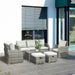 Pending - Aosom Outsunny 6 Pieces Patio Furniture Set, Outdoor Rattan Sectional Furniture with Recliner, For Lawn Garden Backyard - Available in 5 Colours