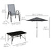 Pending - Aosom Outsunny 8 Pieces Patio Dining Set with Umbrella, 6 Chairs and Table, Grey - Available in 2 Colours