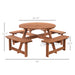 Pending - Aosom Outsunny 8 Seater Round Wooden Pub Bench & Picnic Table Garden Chair Dining Table Set For Outdoor Patio Deck Furniture