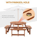 Pending - Aosom Outsunny 8 Seater Round Wooden Pub Bench & Picnic Table Garden Chair Dining Table Set For Outdoor Patio Deck Furniture