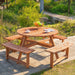 Pending - Aosom Outsunny 8 Seater Round Wooden Pub Bench & Picnic Table Garden Chair Dining Table Set For Outdoor Patio Deck Furniture