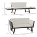 Pending - Aosom Outsunny Convertible Wicker Loveseat Grey Patio Chaise Lounge - Available in 3 Colours