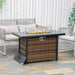 Pending - Aosom Outsunny Propane Fire Pit Table 43" Outdoor Square Fire Table, 50,000 Btu Pulse-Ignition Wicker Firepit Furniture with Glass Wind Guard, Blue Glass Rock, Csa Certification, Coffee - Available in 4 Colours