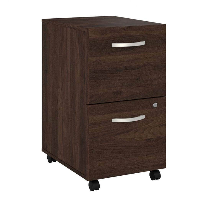 Pending - Bestar File Cabinet Black Walnut Zaniah 2 Drawer Mobile File Cabinet - Available in 3 Colours