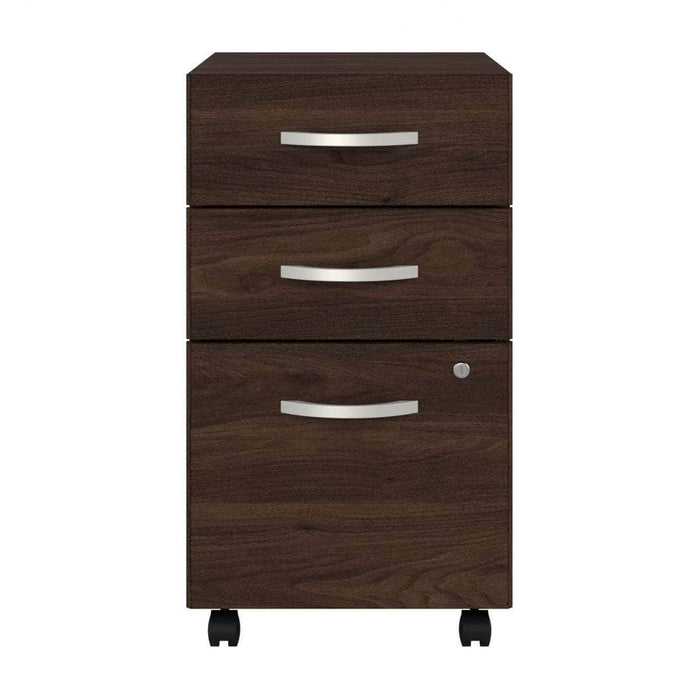 Pending - Bestar File Cabinet Black Walnut Zaniah 3 Drawer Mobile File Cabinet - Available in 3 Colours