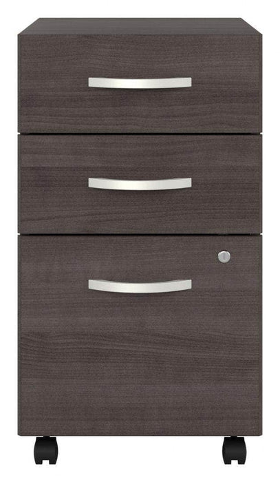 Pending - Bestar File Cabinet Storm Grey Zaniah 3 Drawer Mobile File Cabinet - Available in 3 Colours