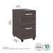 Pending - Bestar File Cabinet Zaniah 2 Drawer Mobile File Cabinet - Available in 3 Colours