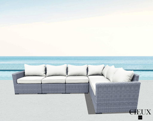 KO70037DWSA by Crosley Furniture - Sand Tribeca 4pc Wicker Outdoor Loveseat  Patio Furniture Set