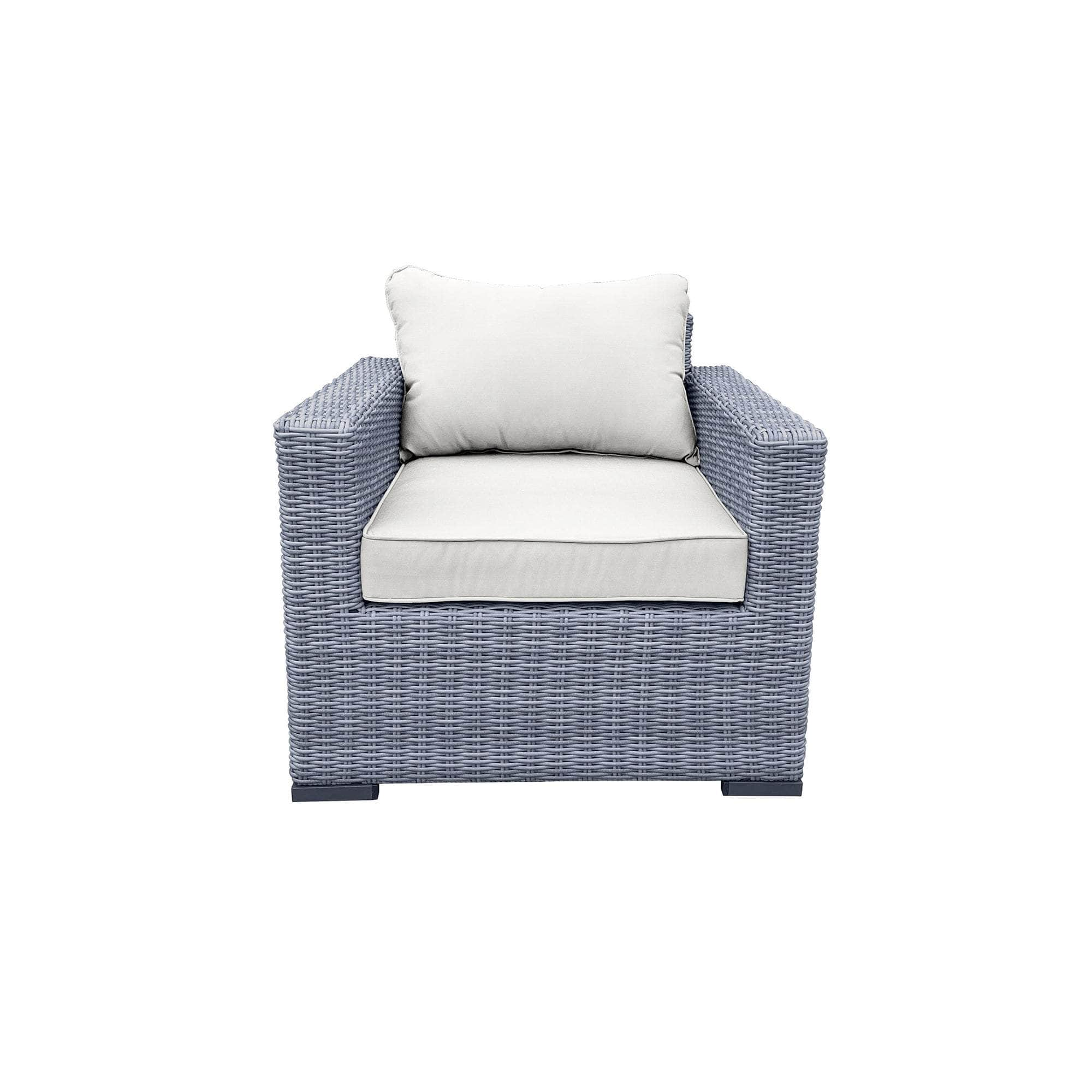 Pending - Cieux Canvas Natural Cannes Outdoor Patio Wicker Club Chair in Grey with Sunbrella Cushions - Available in 2 Colours