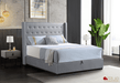 Pending - True Contemporary Saunderson Tufted Wingback Lift Up Storage Platform Bed in Grey Linen - Available in 2 Sizes