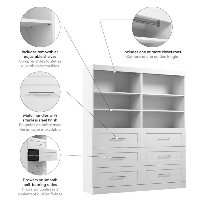 Pur 72W Closet Organization System with Drawers - Available in 4 Colours