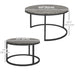 Aosom Homcom Modern Coffee Table Set of 2, Nesting Side Tables W/ Metal Base For Living Room Bedroom offic in Grey