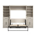 Modubox Key West 111W Full Murphy Bed and Closet Organizers with Doors and Drawers (113W) in Linen White Oak