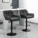 Aosom Homcom Swivel Barstools Set of 2 Adjustable Bar Stools with Footrest Armrests and Pu Leather Back For Dining Room in Black