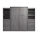 Modubox Nebula Queen Murphy Bed and 2 Closet Organizers with Drawers (115W) in Bark Grey