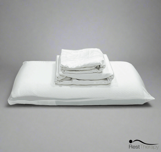 Rest Therapy Bedding Package Breeze Bamboo Bed Sheet and Pillowcase Bedding Package in White - Available in 4 Sizes