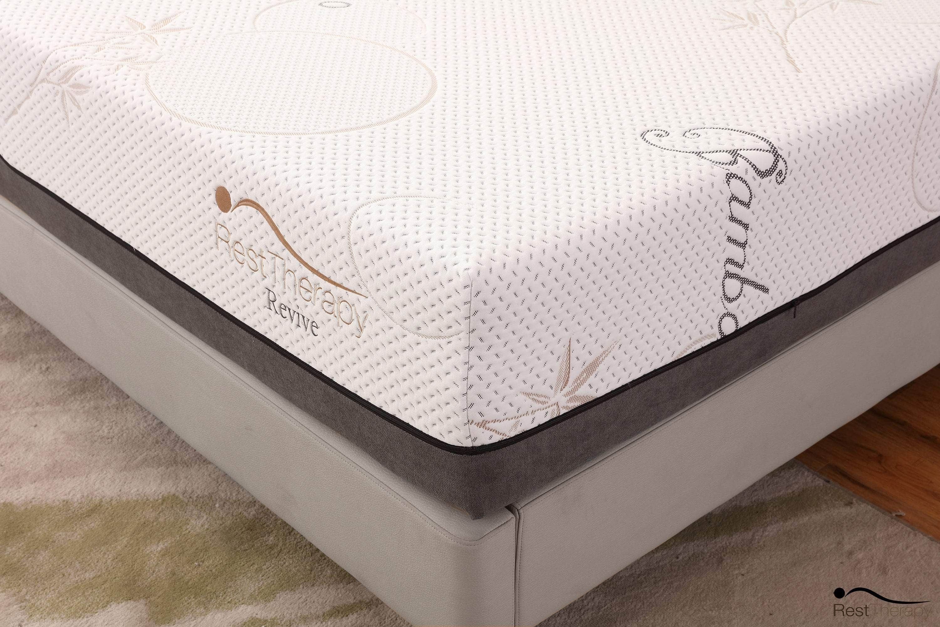 Rest Therapy Mattress 12 Inch Revive Bamboo Cool Gel Memory Foam Mattress - Available in 3 Sizes