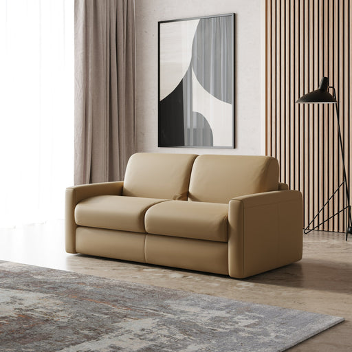 VIG Furnitur Lamod Italia Revers - Italian Modern Leather Queen Sofabed in Tan