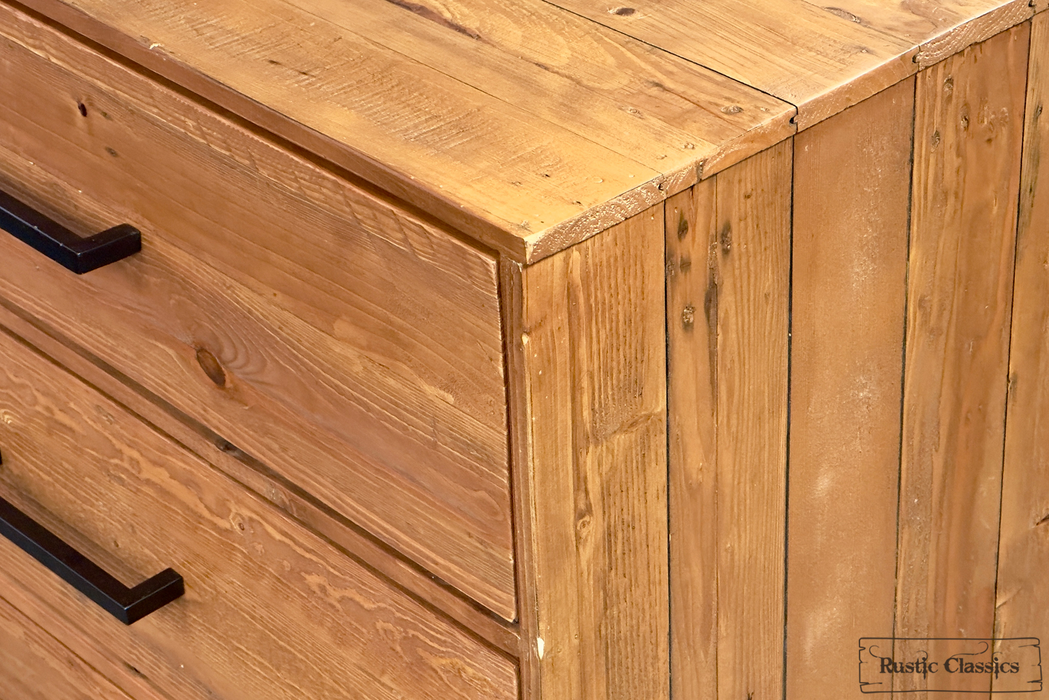 Cypress Reclaimed Wood 5 Drawer Chest in Spice