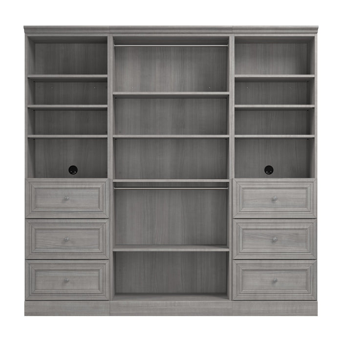 Modubox Versatile 86W Closet Organizer with Drawers in Platinum Grey