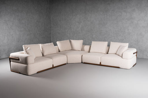 VIG Furnitur Divani Casa Simone - Modern off-White Fabric Sectional Sofa