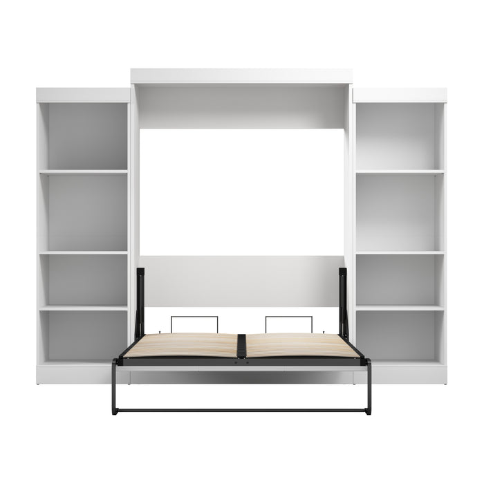 Modubox Edge Full Murphy Bed with Closet Organizers (110W) in White