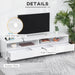 Aosom mcom Led Lighted Tv Stand For Tvs Up To 75", Modern Tv Cabinet with Storage Drawers For Living Room in High Gloss White