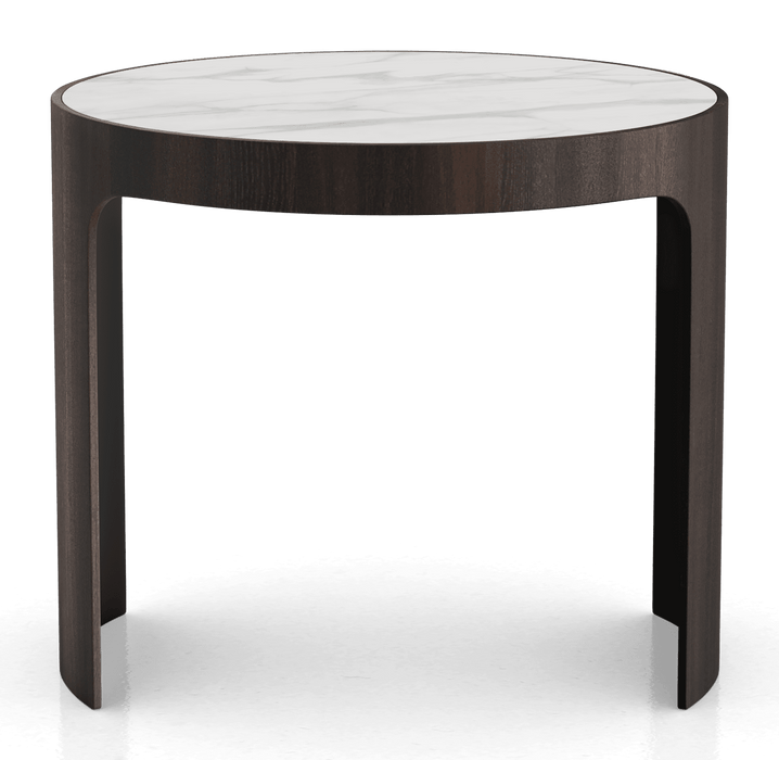 Modloft Oliver Side Table in White Marble Ceramic