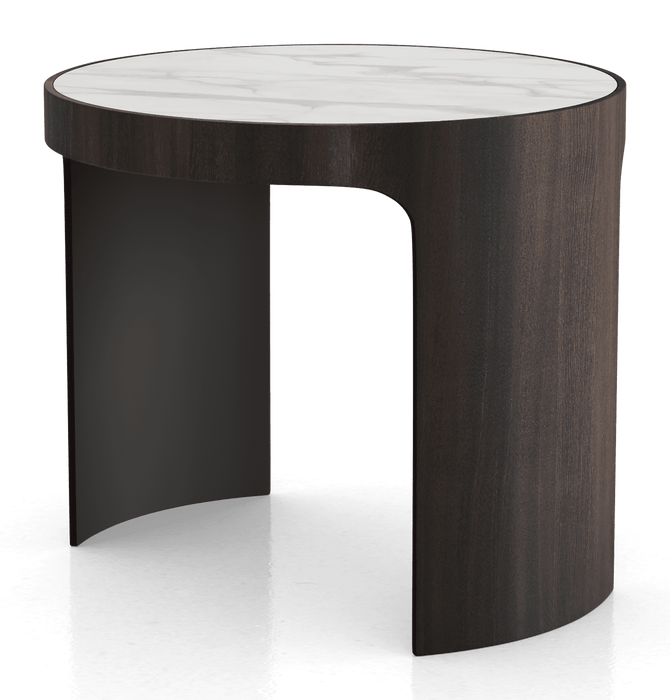 Modloft Oliver Side Table in White Marble Ceramic