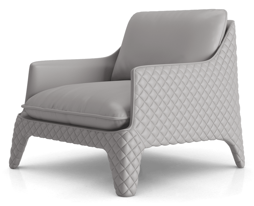 Modloft Chatham Lounge Chair Pearl Grey Leather