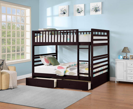 True Contemporary Bunk Bed Fraser Full over Full Bunk Bed with Storage Drawers and Solid Wood - Available in 3 Colours