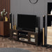 Aosom Homcom Fireplace Tv Stand For Tvs Up To 60 inches, Wood Tv Cabinet W/ Storage Doors Or Living Room, offic in Coffee