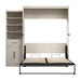 Modubox Key West 93W Queen Murphy Bed and Closet Organizer with Drawer and Doors (94W) in Linen White Oak