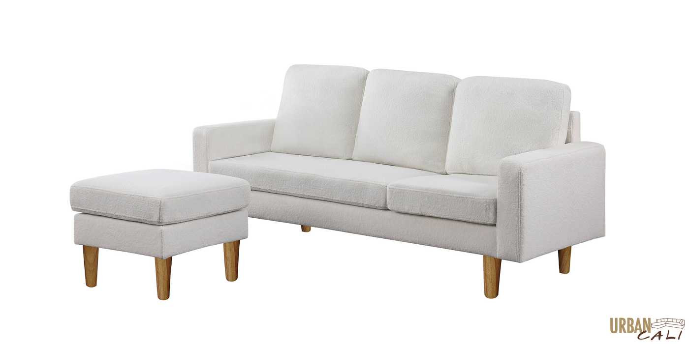 Hillsborough 76" Wide Boucle Sectional Sofa with Reversible Chaise - Available in 3 Colours