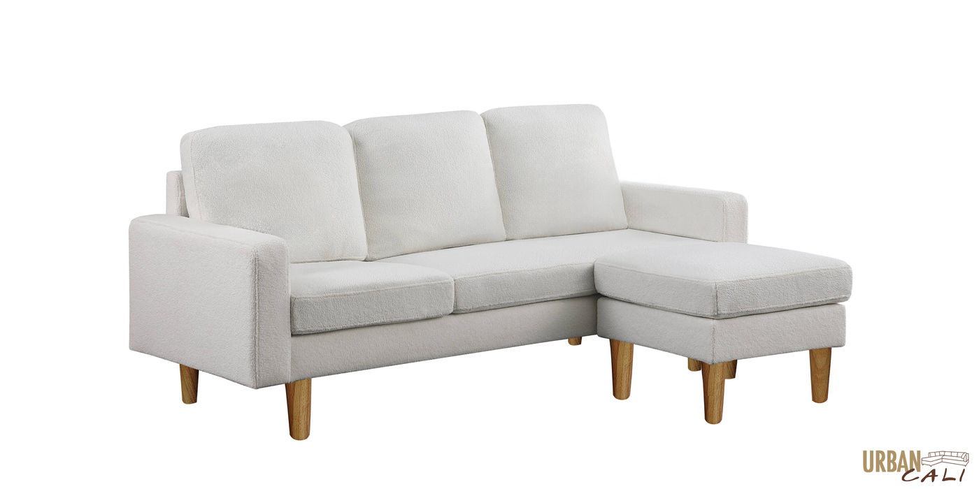 Hillsborough 76" Wide Boucle Sectional Sofa with Reversible Chaise - Available in 3 Colours