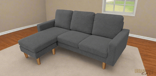 Urban Cali Sectional Sofa Hillsborough 76" Wide Boucle Sectional Sofa with Reversible Chaise - Available in 3 Colours