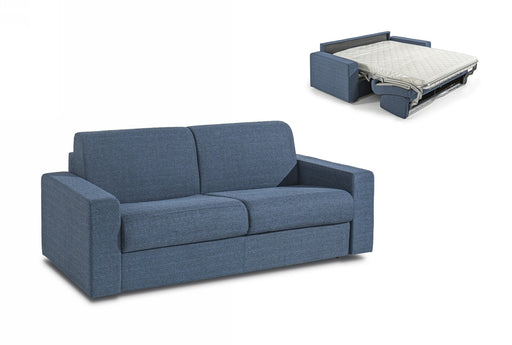 VIG Furnitur Italy Urrita - Modern Gray Fabric Sofa Bed w/ Mattress in Blue