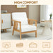 Aosom Homcom Armchair Upholstered Lounge Chair with Rubber Wood Frame Throw Pillows and Comfortable Cushion, in Cream White