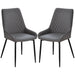 Aosom Homcom Modern Dining Chairs Set of 2, Pu Leather Kitchen Chairs with Metal Legs For Dining Room, Living Room in Grey