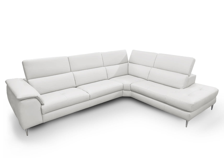 VIG Furnitur Lamod Italia Viola - Italian Contemporary Grey Leather Left Facing Sectional Sofa