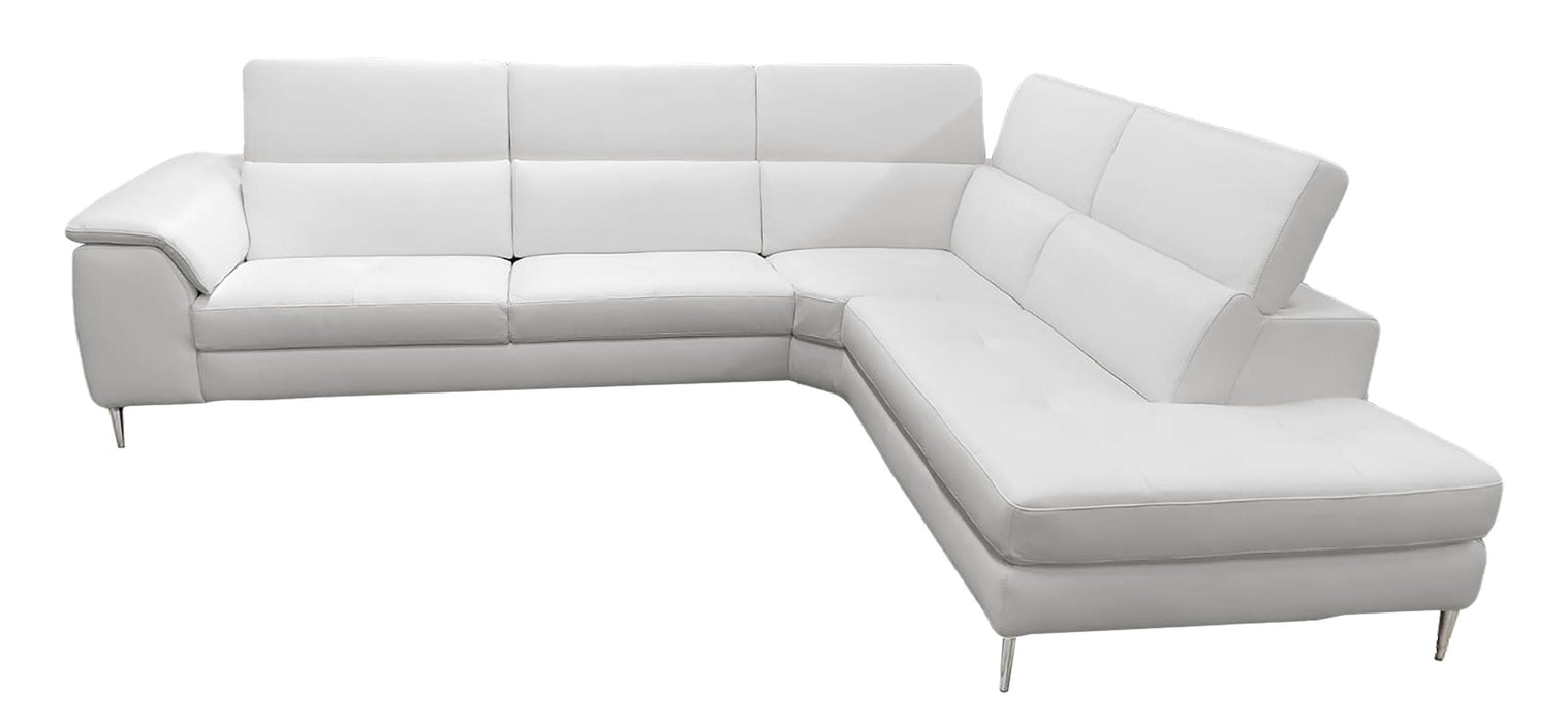 VIG Furnitur Lamod Italia Viola - Italian Contemporary Grey Leather Left Facing Sectional Sofa