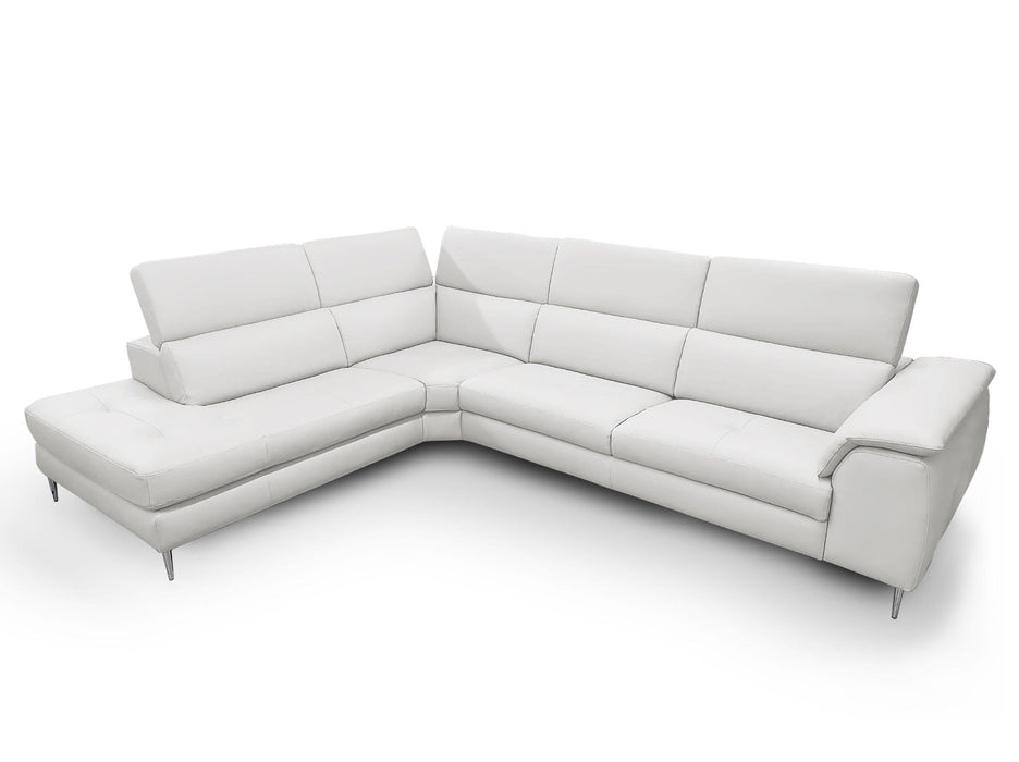 VIG Furnitur Lamod Italia Viola - Italian Contemporary Grey Leather Left Facing Sectional Sofa