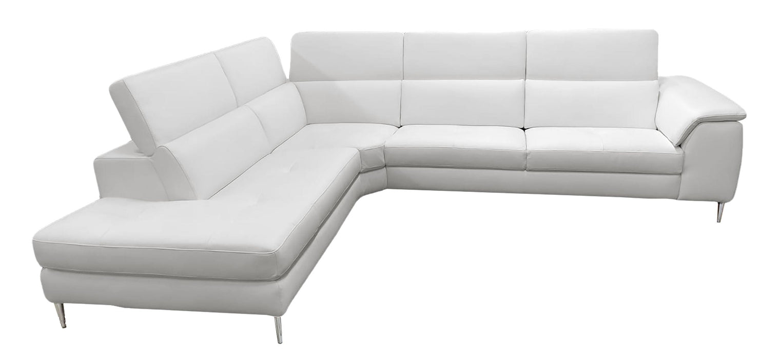 VIG Furnitur Lamod Italia Viola - Italian Contemporary Grey Leather Left Facing Sectional Sofa