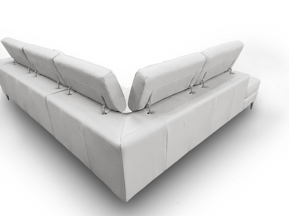 VIG Furnitur Lamod Italia Viola - Italian Contemporary Grey Leather Left Facing Sectional Sofa