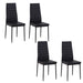 Aosom Homcom High Back Dining Chairs, Modern Upholstered Pu Leather Accent Chairs with Metal Legs For Kitchen, Set of 4 in Black