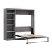 Modubox Nebula Full Murphy Bed with Closet Organizer (84W) in Bark Grey & White