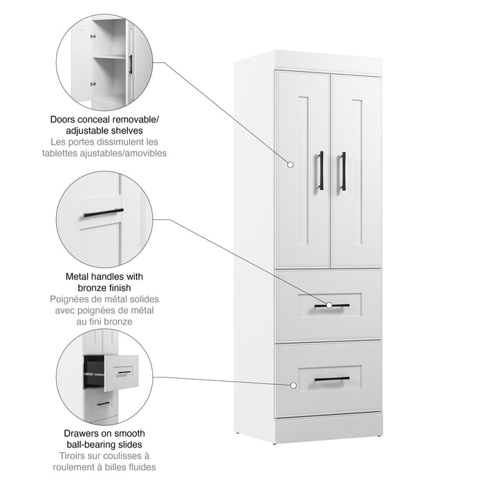 Modubox Edge 25W Wardrobe in White