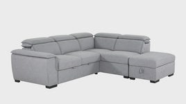 Gerardo Grey Sleeper Sectional Sofa Bed with Storage Ottoman | Canapé ...